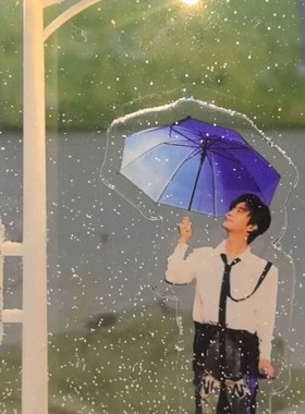 氛围感下雪夜路灯流沙压克力流麻手工DIY小夜灯材料包摆件送女友