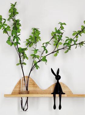 实木壁挂式花瓶上墙面花器水培绿植免打孔客饭厅沙发背景玄关装饰