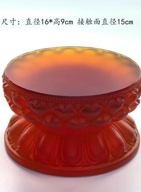 正圆双层莲花底座琉璃莲座摆件供奉佛像佛堂家用室内装饰品工艺品