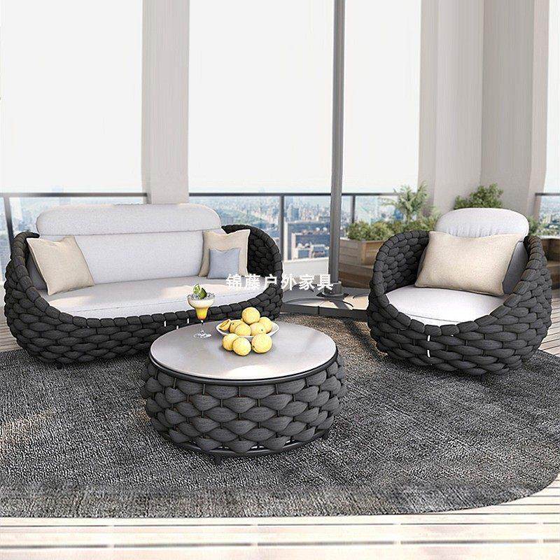 户外沙发庭院组合样品屋展示中心花园休闲 防晒藤编家俱设计师室,淘宝优惠券,粉丝福利购,淘宝优惠卷