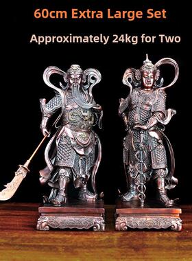 关公像伽蓝神像纯铜摆件韦陀韦驮护法铜像佛像客厅佛堂家用供奉
