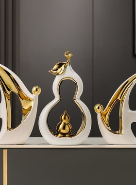 招财鱼玄关摆件轻奢高档客厅酒柜办公室桌面电视柜装饰品年年有余