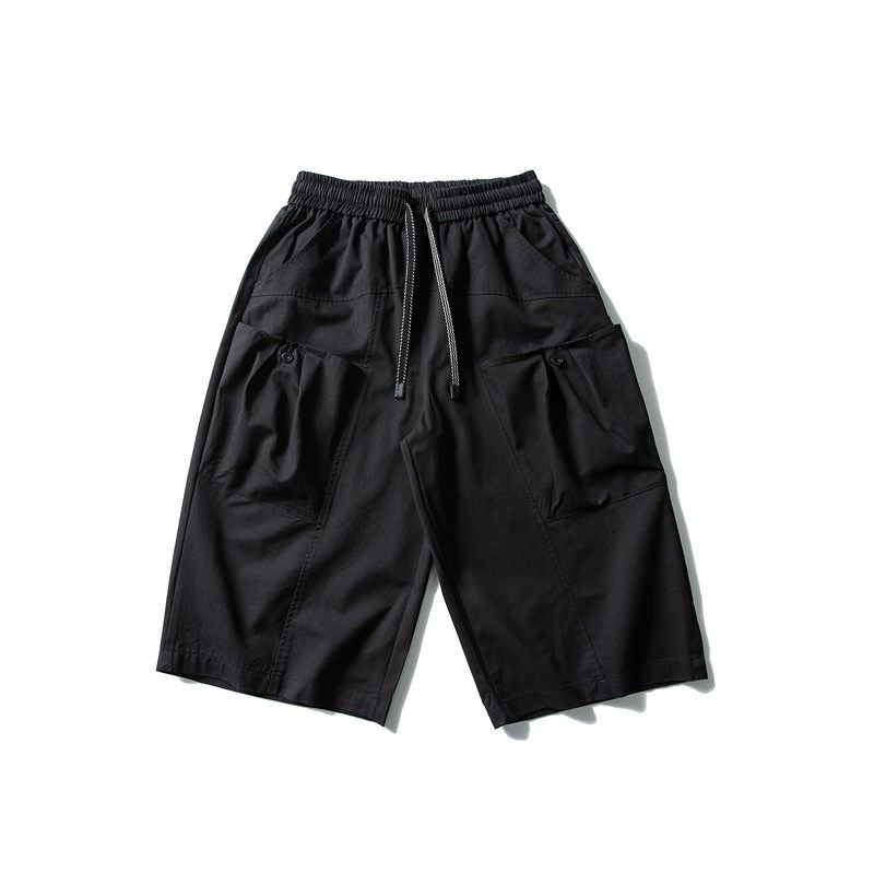ZC 美式复古立体大口袋工装7分裤2025夏季男女宽松休闲抽绳短裤潮,淘宝优惠券,粉丝福利购,淘宝优惠卷