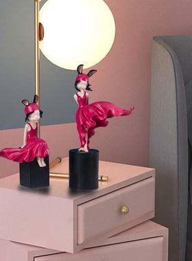 创意简约轻奢女孩摆件少女心卧室房间装饰品客厅酒柜电视柜摆设