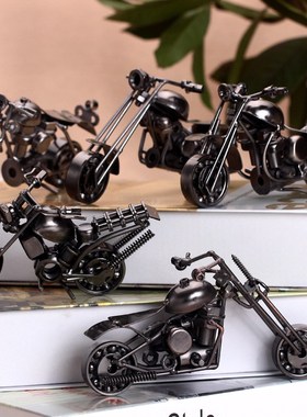 铁艺摩托车模型摆件怀旧金属质感创意情侣节日男朋友礼物毕业送礼