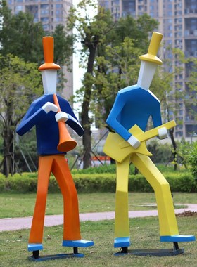 玻璃钢抽象人物音乐人雕塑营销中心文创园酒吧网红地造景装饰摆件