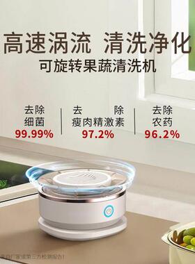 果蔬清洗机家用无线旋转洗菜机除菌99%食材净化机解毒净化器