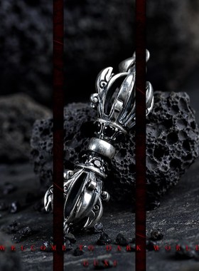 GUXI【封印】暗黑风925银项链男潮高级感 设计感小众吊坠复古银饰