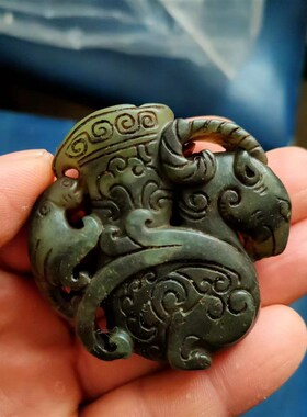 仿古玉老玉古董仿古玉器明清战汉岫玉做旧玉佩挂件古风配饰吊坠
