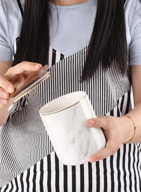 北欧大理石纹密封罐带盖陶瓷储物罐子收纳盒咖啡花茶糖果罐摆件