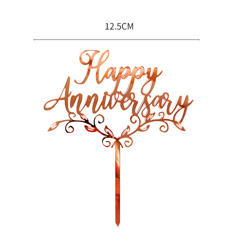 结婚周年纪念日Happy Anniversary 亚克力蛋糕插牌 派对蛋糕装饰 - 图1