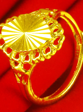 黄金戒指9999足金女款花篮戒子纯金食指环真金首饰送妈妈按克