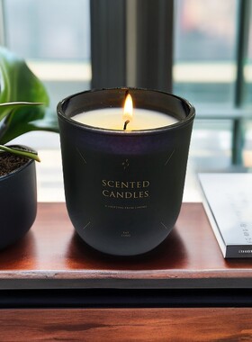 Glass aromatherapy candle essential oil frosted cup香薰蜡烛