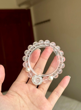 【白色情人节】天然奶白晶手链手串女款单圈时尚转运礼物简约百搭