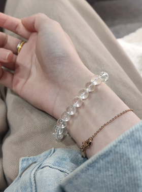 【白开水】8A级全净体巴西白水晶小众百搭财运能量石礼物情侣男女