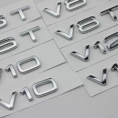 适用奥迪侧标贴V6T V8T叶子板标V12 A4LA5A6LA7Q7车标Q5A8L排量贴 - 图0