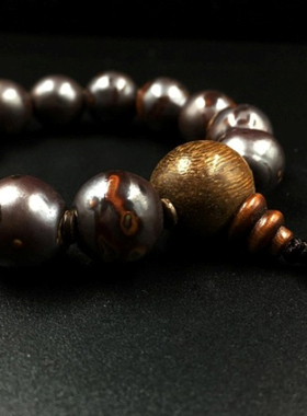 京金l罗汉棕吉祥陶瓷手链