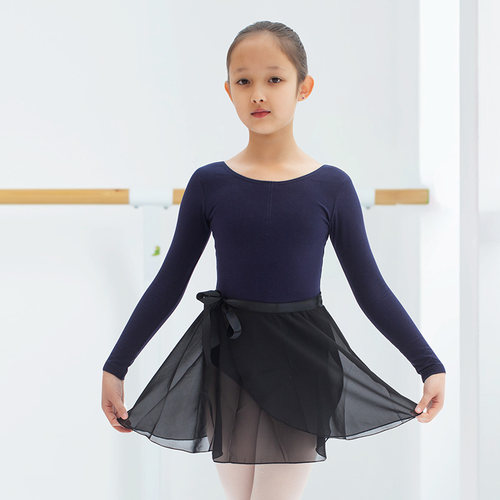 陈婷 芭蕾短教师缎带纱裙儿童英皇考级裙子舞蹈练功表演半片裙 女 - 图0