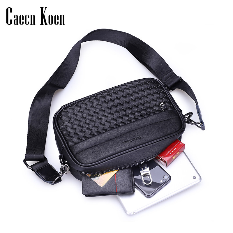 ck真皮手工编织男士单肩运动斜挎包 琉璃苣箱包男士包袋