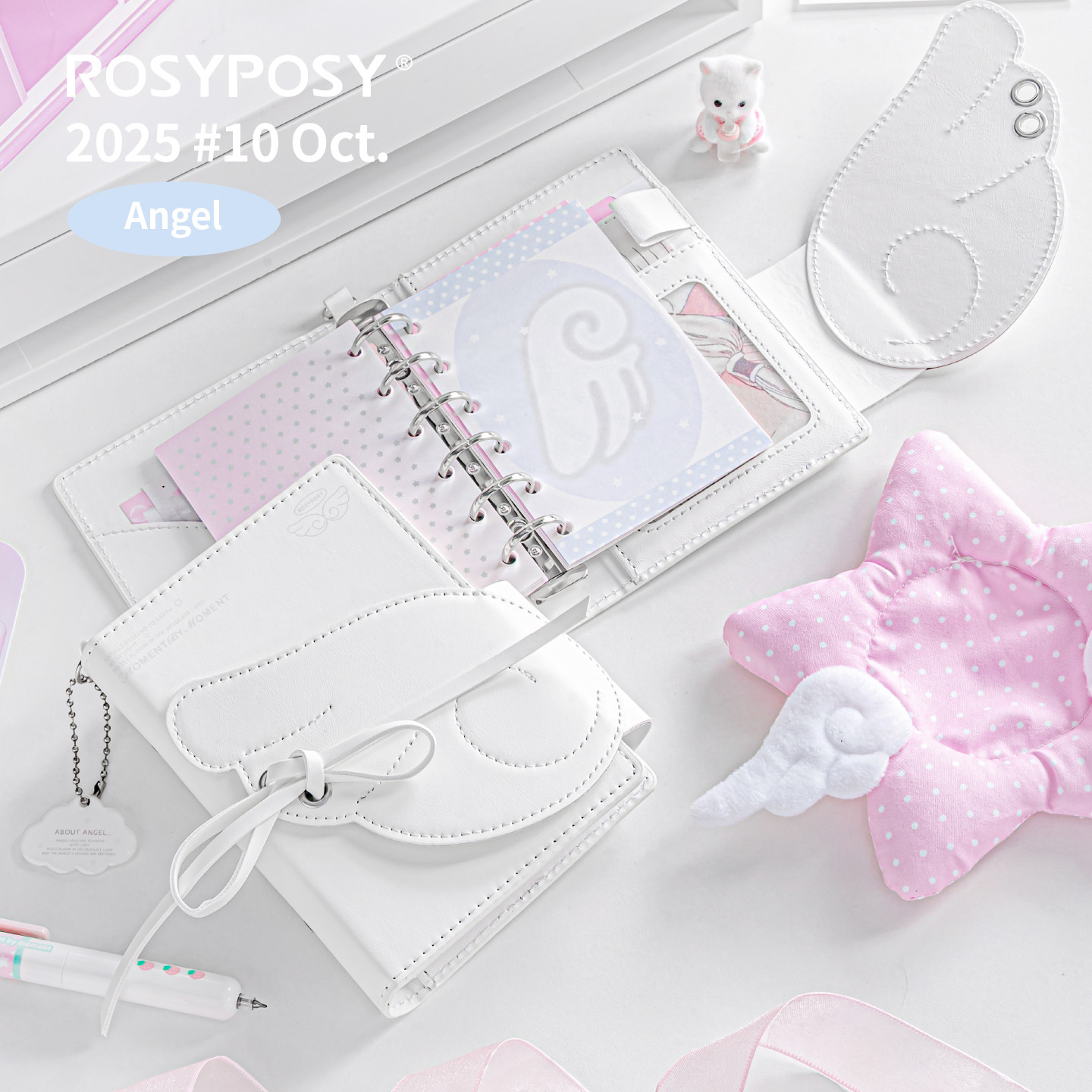 「如此萌!翅膀三折A7手账本」ROSYPOSY柔设天使手帐活页韩ins皮,淘宝优惠券,粉丝福利购,淘宝优惠卷