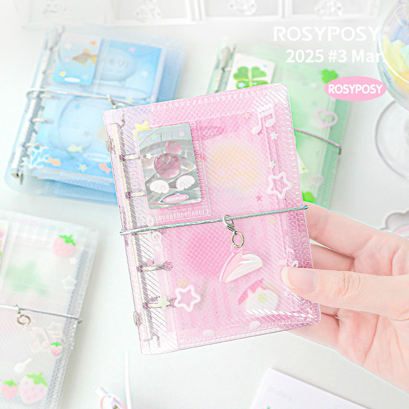 「三折M5！兔子苹果」Rosyposy柔设mini活页手帐本韩迷你三色丸子,淘宝优惠券,粉丝福利购,淘宝优惠卷