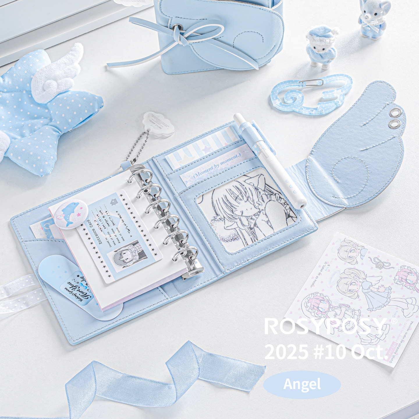「如此萌!翅膀三折A7手账本」ROSYPOSY柔设天使手帐活页韩ins皮,淘宝优惠券,粉丝福利购,淘宝优惠卷
