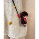 Munchiqi cute Korean cross-body carryable mobile phone back clip mobile phone holder doll doll mobile phone case with lanyard
