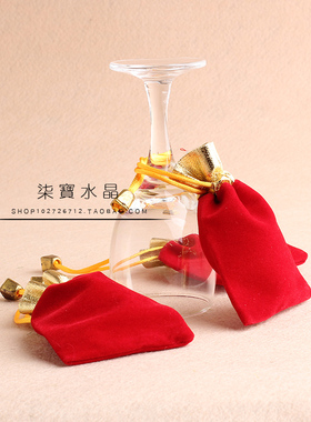 红色绒布袋首饰袋礼品袋包装珠宝收纳束口袋抽绳袋小福袋金边古典