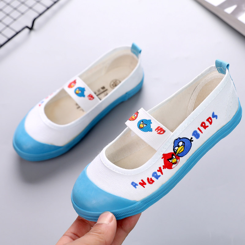 童鞋2025春夏新款儿童帆布鞋男女童鞋幼儿园室内表演白布鞋舞蹈鞋