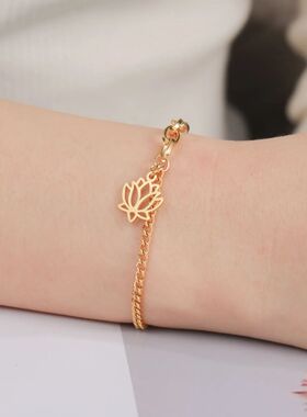 Unift Stainless Steel Bracelets for Women Men Vintage Lotus