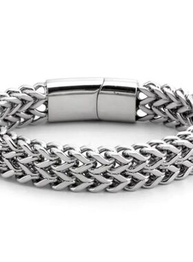 Text Name Men Stainless Steel Bracelets Double Cuban Chain