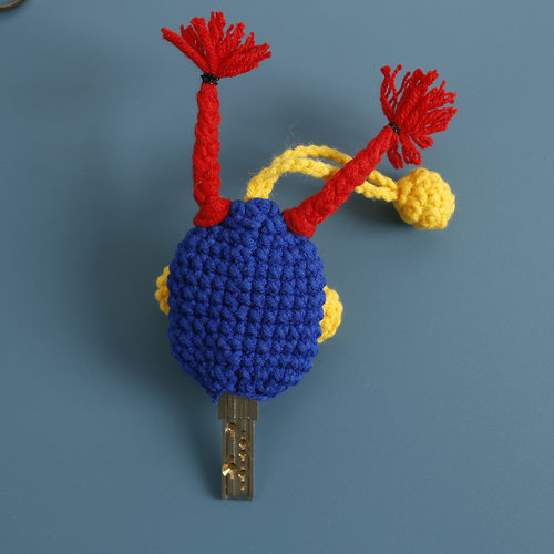 Cartoon Cute Hand-woven Sausage Mouth Key Bag Wool - 图0