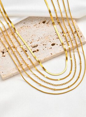 malist Thin Chain Necklace 18K Gold Plated Stainless Steel