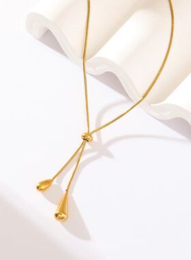 GANEMLY 316L Stainless Steel Water Drop Pendant Necklace