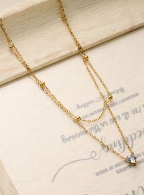 Exquisite Stainless Steel Zicon Pendant Necklace fo Women