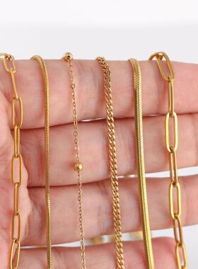5Pcs/Lot Stainless Steel Bead Rope Link/Cuban/Papeclip