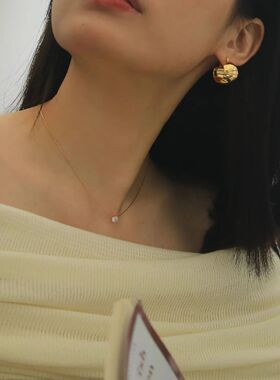 Stainless Steel Gold Plated Dainty Minimalist Zircon Charm