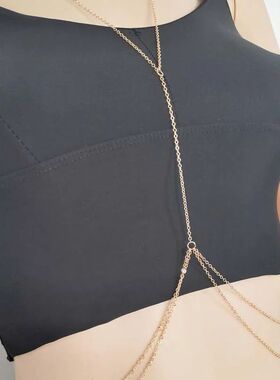Fashion Gold Colo Double-Laye Thin Chest Chain fo Women New