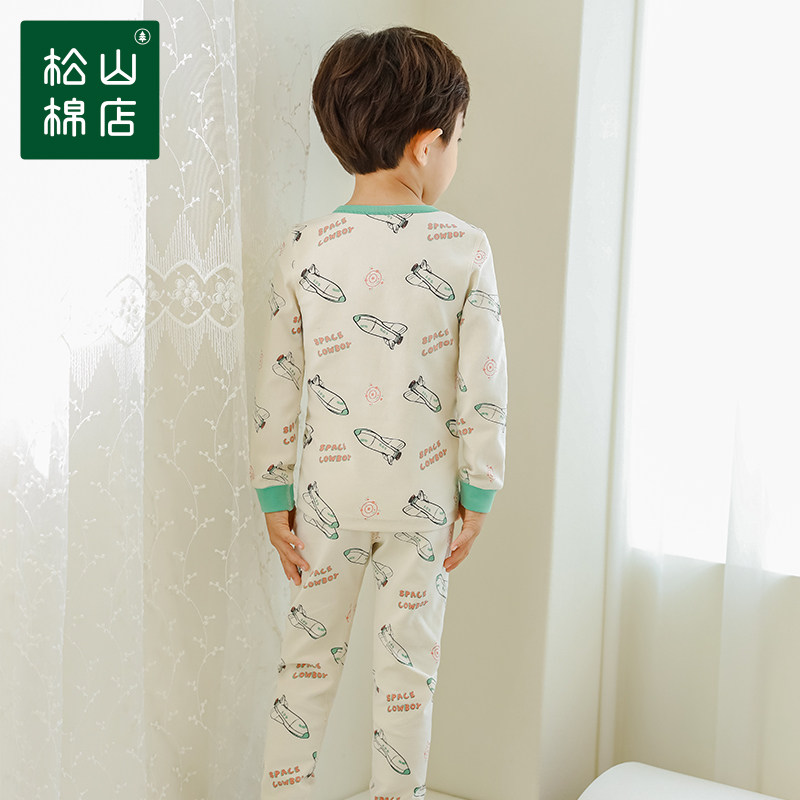 松山棉店儿童家居服套装高含棉睡衣 松山棉店睡衣/家居服套装
