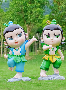 玻璃钢户外卡通葫芦娃雕塑