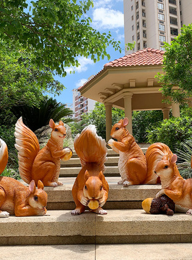 公园小松鼠别墅庭院美陈仿真动物