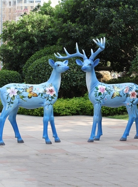 玻璃钢雕塑品大型彩绘园林摆件