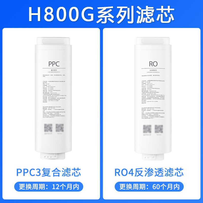 小米净水器H400G H600G H800G滤芯H系列PPC复合滤芯RO反渗透滤芯-图2