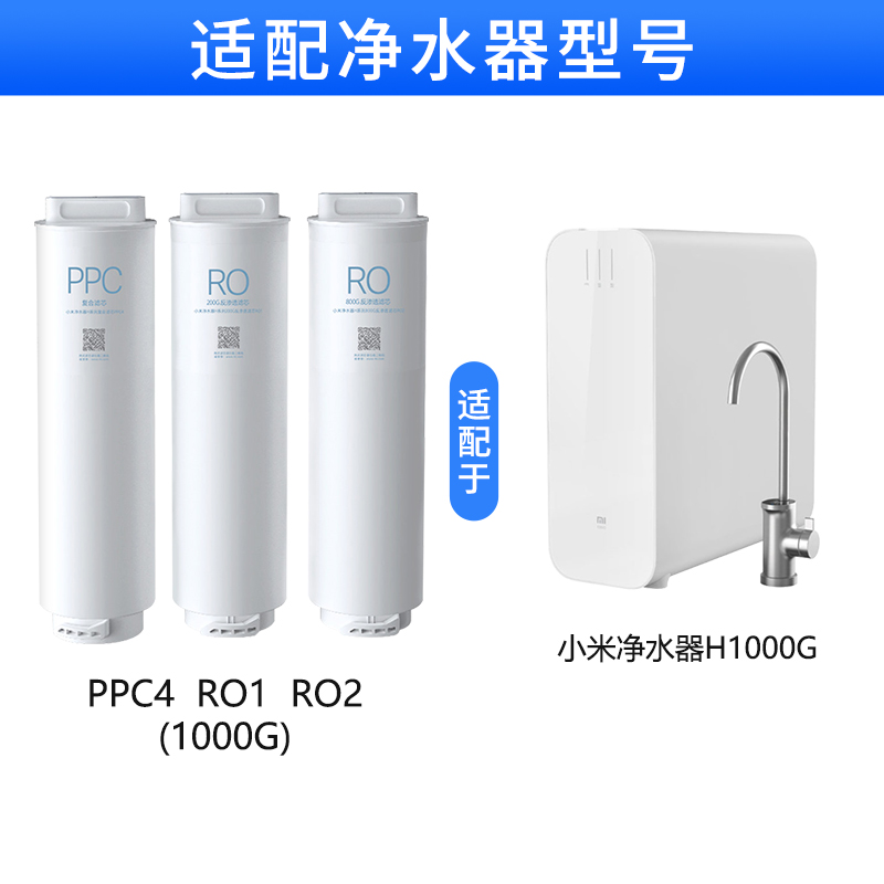 小米净水器H1000G滤芯 PPC4复合滤芯 200G反渗透RO1 800反渗透RO2-图2