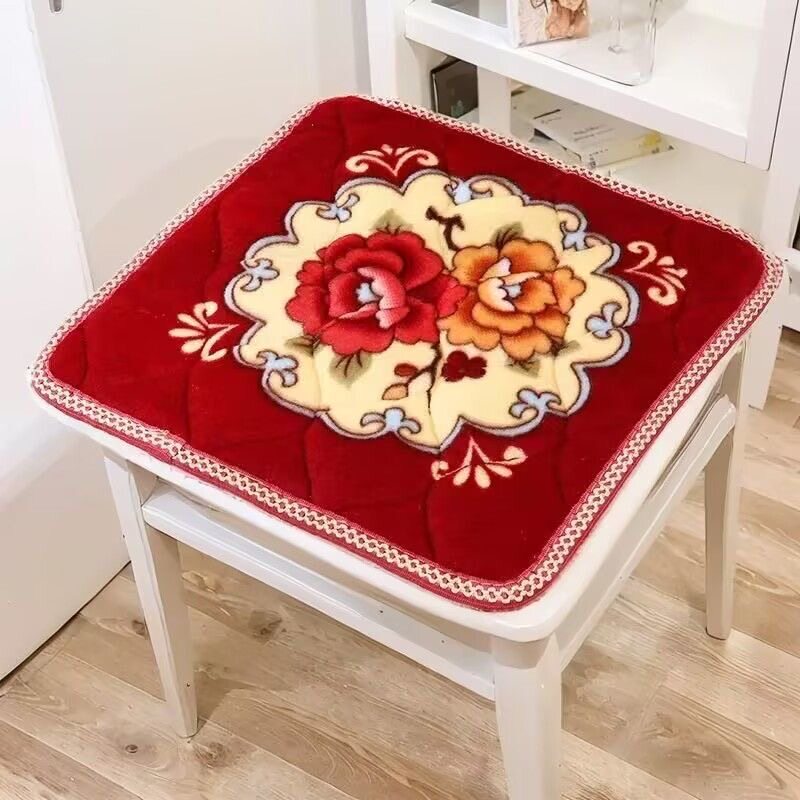 加厚毛绒坐垫冬季保暖屁股坐垫防滑椅子垫家用沙发餐桌椅凳子坐垫