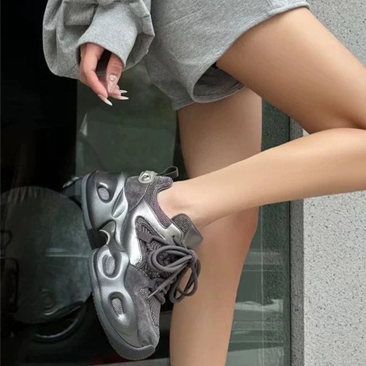 嘉俪多女休闲老爹鞋欧美TPU钻松糕底圆头系带深口2025新款春季,淘宝优惠券,粉丝福利购,淘宝优惠卷