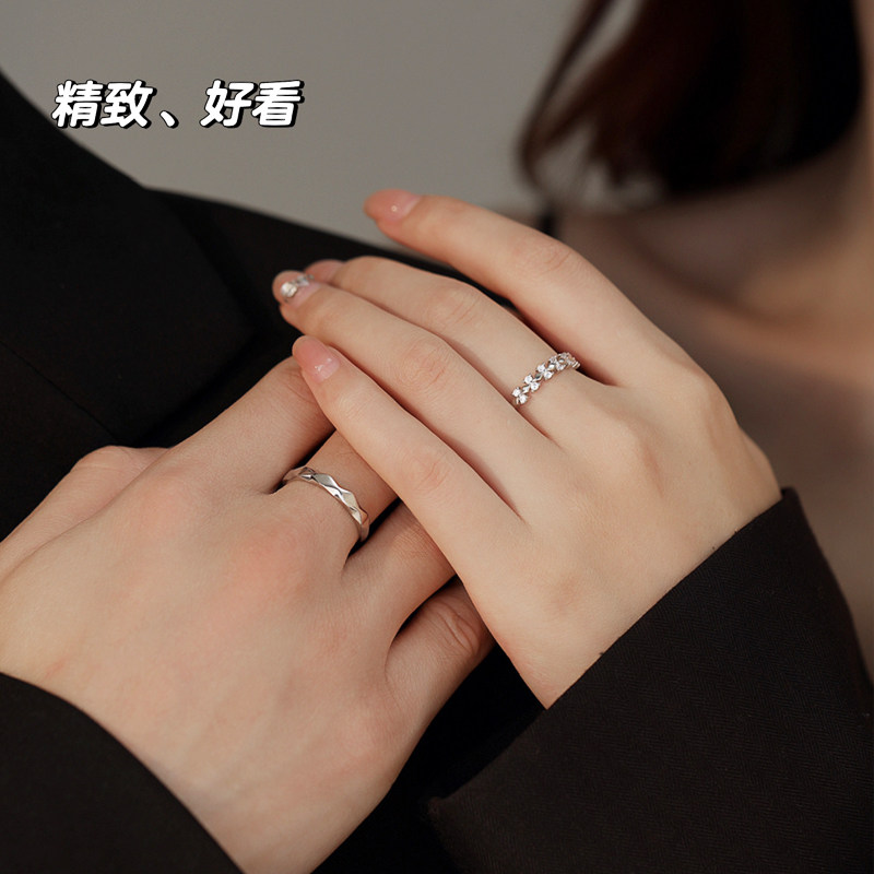 情侣款纯银男女一对为爱加冕感对戒 季伊戒指/指环