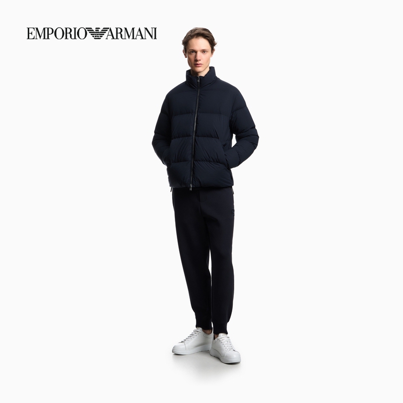 EMPORIO ARMANI/阿玛尼80白鸭绒保暖男女情侣款面包服立领羽绒服 - 图1