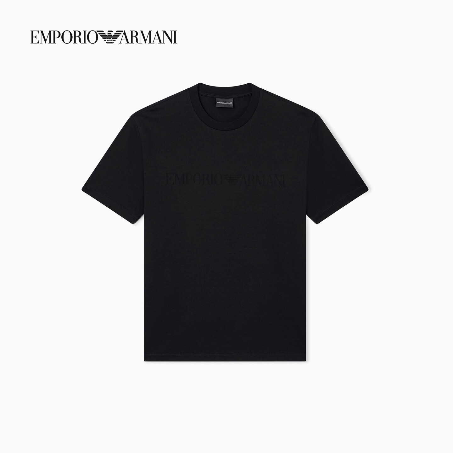 EMPORIO ARMANI/阿玛尼男女情侣圆领短袖正肩简约休闲纯棉T恤官方 约棉实拍商品图
