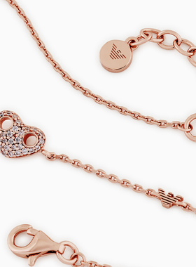 阿玛尼白鹿同款心形密镶细款手链